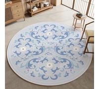 Tapis chauffant électrique rond, tapis chauffant d'intérieur | Silencieux et économe énergie, chauffe-plats vintage à placer sous un bureau, avec minuterie et chauffage rapide(E,140cm)