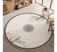 Tapis chauffant électrique rond, tapis chauffant d'intérieur | Silencieux et économe énergie, chauffe-plats vintage à placer sous un bureau, avec minuterie et chauffage rapide(G,120cm)