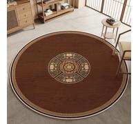 Tapis chauffant électrique rond, tapis chauffant d'intérieur | Silencieux et économe énergie, chauffe-plats vintage à placer sous un bureau, avec minuterie et chauffage rapide(B,150cm)