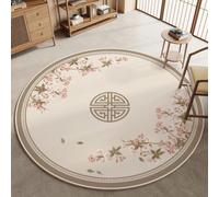 Tapis chauffant électrique rond, tapis chauffant d'intérieur | Silencieux et économe énergie, chauffe-plats vintage à placer sous un bureau, avec minuterie et chauffage rapide(F,140cm)