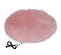 Tapis chauffant électrique USB pour animal domestique - Couverture chauffante en peluche avec température constante et protection contre la surchauffe - Tapis rond en tissu imperméable pour chats et