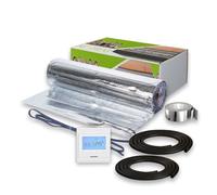 Tapis chauffant en aluminium 150 W/m² 12 m² + thermostat E51, parquet stratifié, vinyle sur HDF