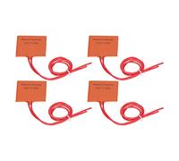 Tapis Chauffant isolé en Silicone 4 Pièces Chauffage Rapide pour Baril de Pipeline, 1,97 X 1,97 Pouces, 120-150 ℃, 12 V 7,5 W pour Réservoirs D'équipement Industriel