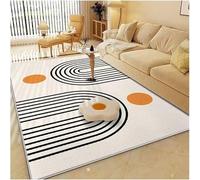 Tapis chauffant moderne à poils courts et doux avec minuterie et thermostat Décoration d'intérieur pour salon et chambre à coucher (A, 140 x 200 cm)