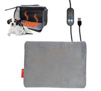 Tapis chauffant pour animal domestique - Tapis de couchage électrique thermique de 45,7 x 35,6 cm, 5 réglages de chaleur avec housse en peluche imperméable, coussin chauffant pour chiot et chien, pour