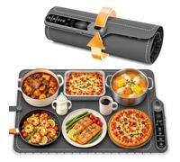 Tapis chauffant pour conserver les aliments au chaud, 7 niveaux de | Fil de 2,2 m de long, tapis chauffant gris, plateaux chauffants pour garder les aliments au chaud, tapis chauffant en