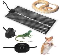 Tapis Chauffant pour Reptile, Tapis Chauffant 7 W pour Reptiles avec Température Réglable, pour Petits Animaux Amphibiens Tortue Lézard Araignée-15 X 28 Cm