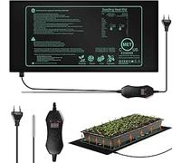 Tapis Chauffant pour Semis, 50W Tapis Chauffant pour Plantes, Coussin Chauffant pour Serre Tapis Chauffant Reptile avec Contrôleur De Thermostat 20-45°C pour Semis, Germination, Reptile, 25cm x 52.5cm