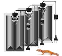 Tapis Chauffant Reptile, Lot de 3 Tapis Chauffant Terrarium Réglable, 7 W Tapis Chauffant pour Reptiles avec Contrôle de La Température, Tapis Chauffant pour Reptiles pour Reptiles ( 15 × 28 cm )