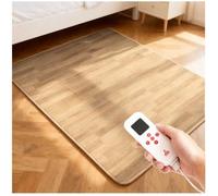 Tapis Chauffant Tapis Chauffant Infrarouge, avec 60 Réglages de Chaleur, Arrêt Automatique Après 12 Heures, Tapis Chauffant électrique, Tapis Chauffant pour Les Pieds,Gray Wood,50x200cm