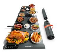 Tapis chauffant XXL pour comptoir 106,7 x 40,6 cm - Plateau chauffant électrique extra large pour buffets, fêtes et repas de famille - 2 pièces enroulables extensibles pour un chauffage rapide sur