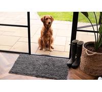 Tapis chenille super absorbant microfibre, base antidérapante | Parfait pour promenades boueuses, protection meubles, heure bain | Polyvalent, durable - Gris - 90x60
