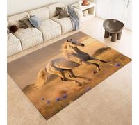 Tapis Cheval 80x120 cm Imitation Cachemire Tapis Chambre Animal Cheval 3D Imprimé Motif Haute Résistance Lavable en Machine Parfait pour Salons Chambres d'Hôtes de Luxe et Espaces de Réception