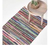 Tapis Chindi - Coton recyclé - 66 x 200 cm - Fabrication artisanale - Style naturel - Intérieur