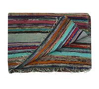 Tapis chindi indien - Fait à la main avec des bouts de tissu multicolores recyclés - Tapis décoratif style Boho - 150 x 90 cm