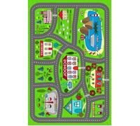 Mani Textile Tapis Circuit de Voiture Village Vert 100x160cm