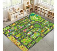 Tapis Circuit Voiture Rectangular Anti Slip Rug Soft Cosy Rug Tapis en Velours Cristal Imprimé Colourful Area Rugs Idéal pour la Décoration et Les Jeux dans la Chambre D’Enfant 80 * 120CM