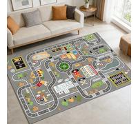 Tapis Circuit Voiture Rectangular Anti Slip Rug Soft Cosy Rug Tapis en Velours Cristal Imprimé Colourful Area Rugs Idéal pour la Décoration et Les Jeux dans la Chambre D’Enfant 80 * 120CM