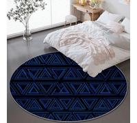 Tapis Circulaire Flanelle 160 cm (Round) - Design, Poils Courts Super Doux, Dessous Antidérapant, Tapis Décoratif pour Salon et Chambre, Sombre