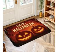 Tapis citrouille, Halloween, étoiles, arbre d'Halloween, orange, antidérapant, tapis d'intérieur qui ne perd pas ses poils pour salle de bain, entrée, cuisine, chevet, 0,6 x 0,9 m