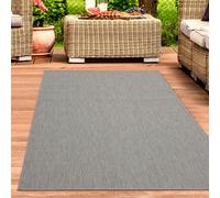 Tapis clair tissé à plat In & Outdoor | Salle d'attente | Véranda | gris