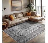 Carpettex Tapis Salon, Chambre Gris-1 160x230 cm - Tapis à Poils Courts, Style Oriental, Doux et Moelleux, Ornement - Cuisine Moquette Salle de Sejour