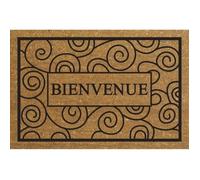 ID MAT Coco texte Bienvenue Arabesque Coco texte, PVC, Ecru, 40x60x1, 5 cm
