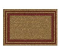 Tapis paillasson grattant COCO Naturel Bordures Rouges 40x60cm