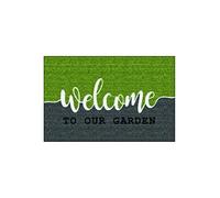 Tapis Coco Welcome Vert Gris 40x60 cm