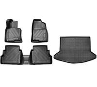 Tapis Coffre Arrière pour Mazda pour CX-5 2017-2024 Tapis Sol Coffre TPE Protection Toutes Saisons Antidérapants Tapis Dossier Repose-Pieds Tapis Coffre Voiture(4PCS Set,Right Hand Drive)