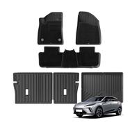 Tapis Coffre Arrière pour MG 4 EV Traction À Gauche Doublure Noir Coussinets Pied 3D TPE Saisons Sol(LHD 9P Carpet)