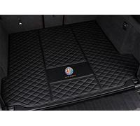 Tapis Coffre Cuir Voiture pour Alfa Romeo Stelvio 2017-2023 2024 EntièRement Entouré Cuir Tous Temps Trunk Mat Boot Mats Protection Intérieurs Accessoires,Blackstyle-WithoutAudio