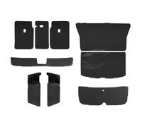 Tapis Coffre pour Tesla pour Modèle Y pour Juniper 2025 Tapis Coffre Cuir Protection Dossier Siège Arrière Doublure Toutes Saisons Anti-Coup Pied Animaux Compagnie(9pcs Leather)