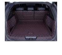 Tapis Coffre Tapis De Coffre en Cuir Durable pour BYD pour Sealion 6 Doublure Chargement Couverture Intérieure Accessoires Voiture(Red,Without Speaker)