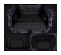 Tapis Coffre Trunk Liner Mat pour Tesla pour Model Y Nouveau 2021-2025 pour Juniper Tapis Coffre Voiture Cuir Pleine Fleur Coussin Protection Avant Arrière(Le Noir,2021-2024)