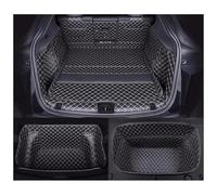 Tapis Coffre Trunk Liner Mat pour Tesla pour Model Y Nouveau 2021-2025 pour Juniper Tapis Coffre Voiture Cuir Pleine Fleur Coussin Protection Avant Arrière(Black Beige,2025)