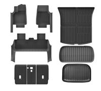 Tapis Coffre Trunk Liner Mat pour Tesla pour Modèle Y pour Juniper 2025 Tapis Sol avec Bandes Protection Seuil Porte Doublure Tapis Chargement Coussin Dossier Coffre(TPE- 9pcs)