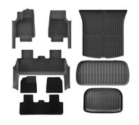 Tapis Coffre Trunk Liner Mat Tapis Sol avec Bandes Protection Seuil Porte pour Tesla pour Modèle Y pour Juniper 2025 Revêtement Toutes Saisons Coffre Coussin Dossier(DL-9 PCS)