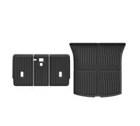 Tapis Coffre Voiture pour Tesla pour Model Y pour Launch pour Juniper 2025 2026 Coussin Dossier Siège Arrière Coffre Tapis Anti-Coup Pied Protection Coffre en TPE(Trunk 2PCS)