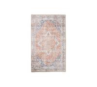 Tapis Colaba en tissu chenille Blanc Motifs Orange et Bleu 160x230cm