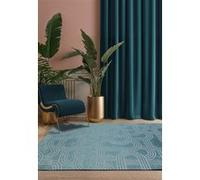Tapis - Collection Disco Beneffito - Blue Glow - Tapis à Motifs, Finition Artisanale, Tissage en Belgique - Tapis d'intérieur moderne et doux - Rectangulaire - 80 x 150 cm BLEU G