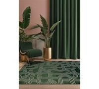 Tapis - Collection Disco Beneffito - Green Dream - Tapis à Motifs, Finition Artisanale, Tissage en Belgique - Tapis d'intérieur moderne et doux - Rectangulaire - 240 x 340 cm VERT G