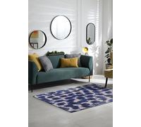Tapis - Collection Ikat - Ultramarine - Tapis d'intérieur moderne et doux - Rectangulaire - 170 x 240 cm