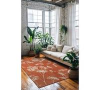 Tapis - Collection Mushroom Beneffito - Inflorescence - Tapis à Motifs, Finition Artisanale, Tissage en Belgique - Tapis d'intérieur moderne et doux - Rectangulaire - 80 x 150 cm ROUGE G