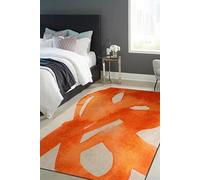 Tapis - Collection Swing - Orangeade - Tapis à Motifs, Finition Artisanale, Tissage en Belgique - Tapis d'intérieur moderne et doux - Rectangulaire