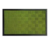 Tapis combi absorbant grattant - IDMAT - Rubber Brush - Vert - Rayures - 45x75
