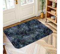 Tapis constellations moderne motif étoiles galaxie automne bleu marine tapis d'intérieur à poils courts en éponge ne perd pas ses poils pour entrée, salle de bain, buanderie, chevet, 0,6 x 0,9 m