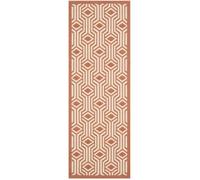 Tapis Contemporain en polypropylène Beige/Orange 69 x 201 cm