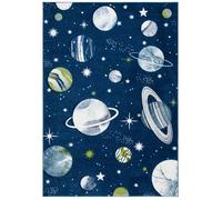 Tapis Contemporain en polypropylène Bleu/Blanc 244 x 305 cm