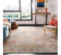 Tapis Contemporain en polypropylène Gris/Orange 91 x 152 cm